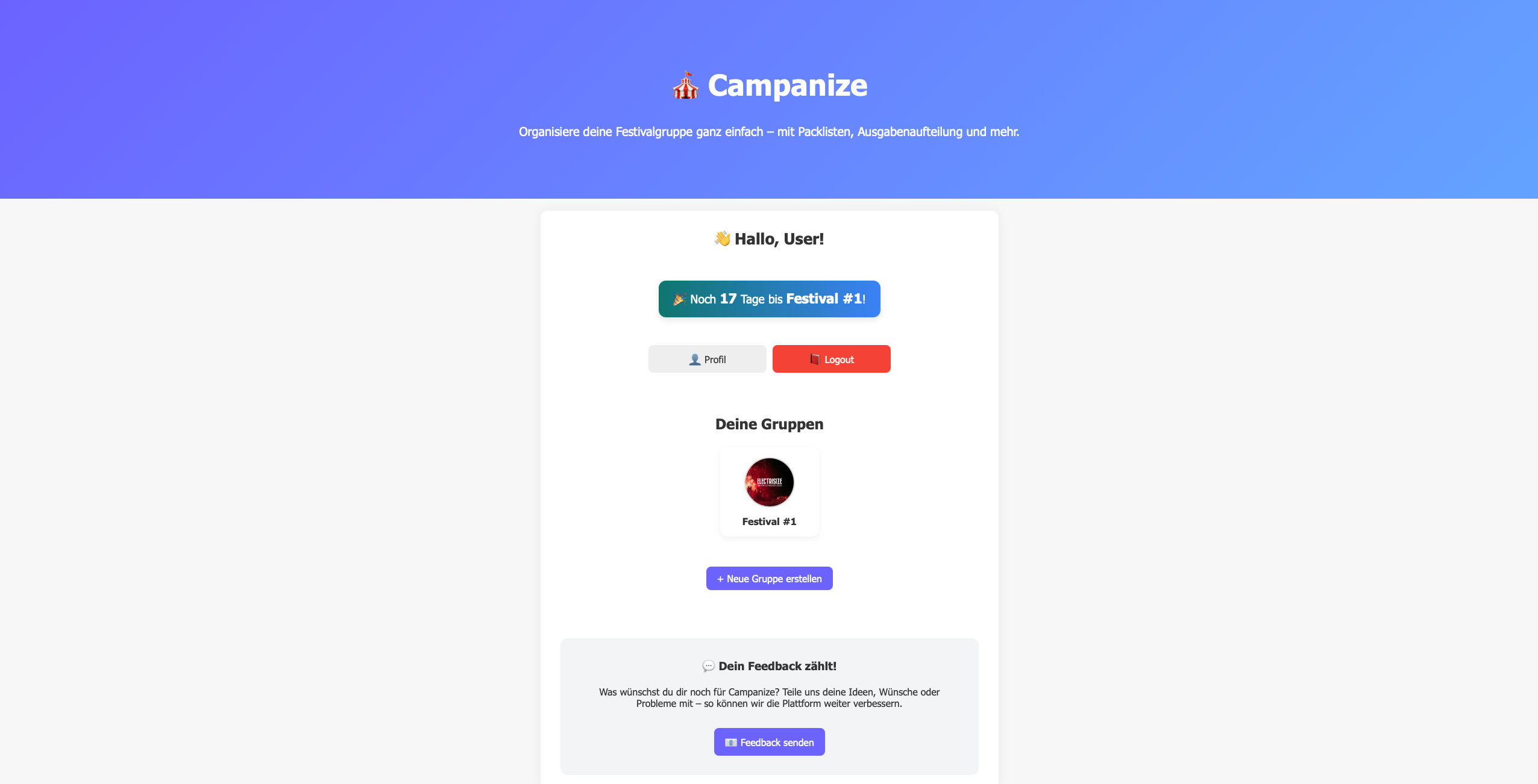 Screenshot der Anwendung